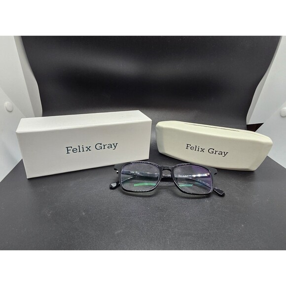 Felix Gray Eyeglasses Frame Nash C3 49-17-140 Black In Original Box And Case - Picture 1 of 13